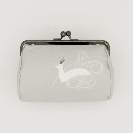 たわら型がま口ポーチ『ONE TONE』(鹿グレー)