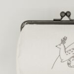 たわら型がま口ポーチ『ONE TONE』(鹿白)