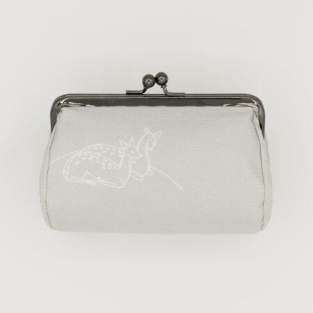 たわら型がま口ポーチ『ONE TONE』(鹿グレー)