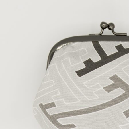 がま口ポーチ『ONE TONE』(紗綾型グレー)