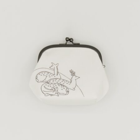 がま口ポーチ『ONE TONE』(鹿白)