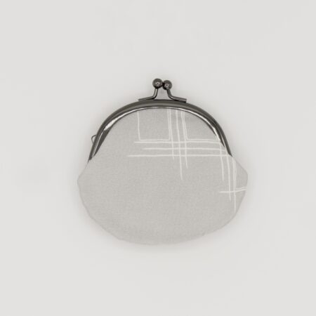 がま口コインケース『ONE TONE』(格子グレー)