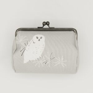 たわら型がま口ポーチ『ONE TONE』(ふくろうグレー)