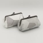 たわら型がま口ポーチ『ONE TONE』（氷割グレー）