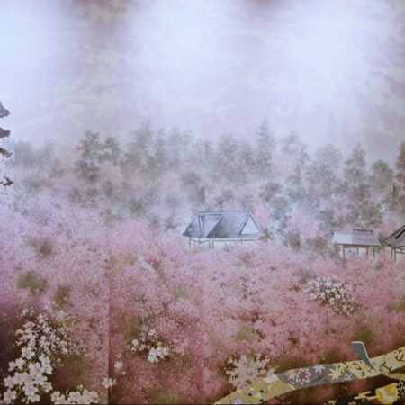 仁和寺前「京都 御室 花伝抄」京友禅パネル制作_01